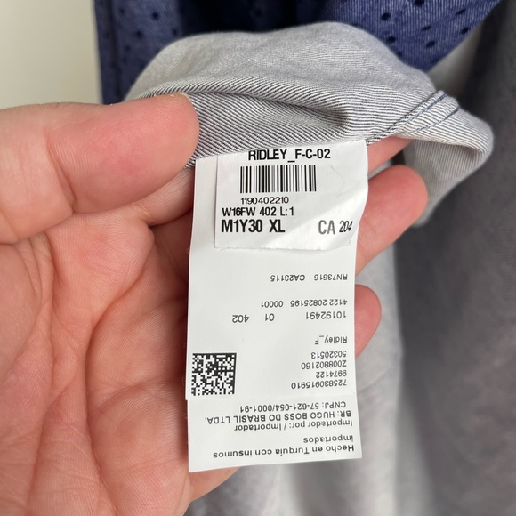 Hugo Boss Ridley Slim Fit Dot Print Mens Dress Shirt XL - Picture 9 of 13